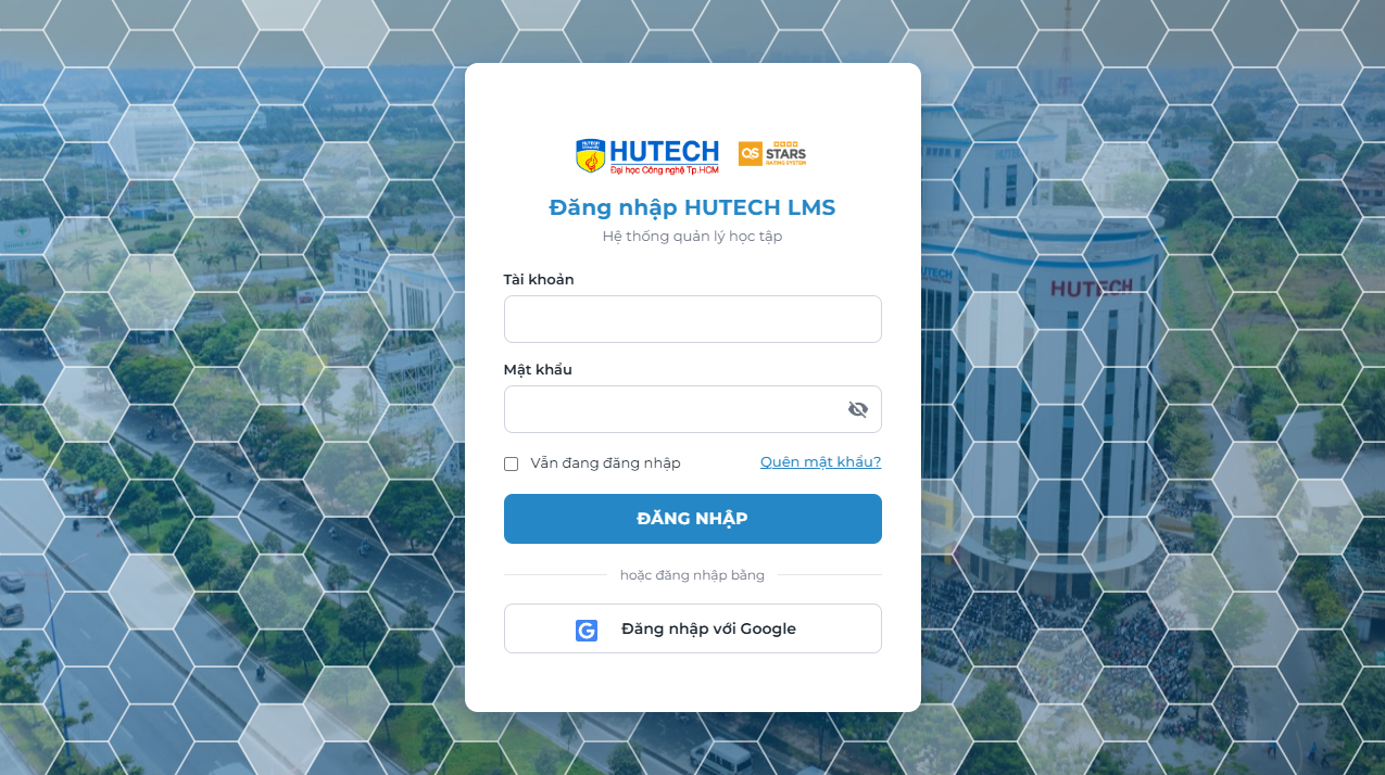 Trang đăng nhập HUTECH LMS